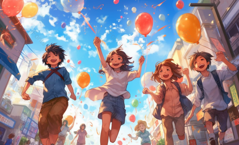 可爱风开心跳跃的孩子们儿童节插画,插画/手绘图,插画/手绘图库,插画/手绘图下载,插画/手绘